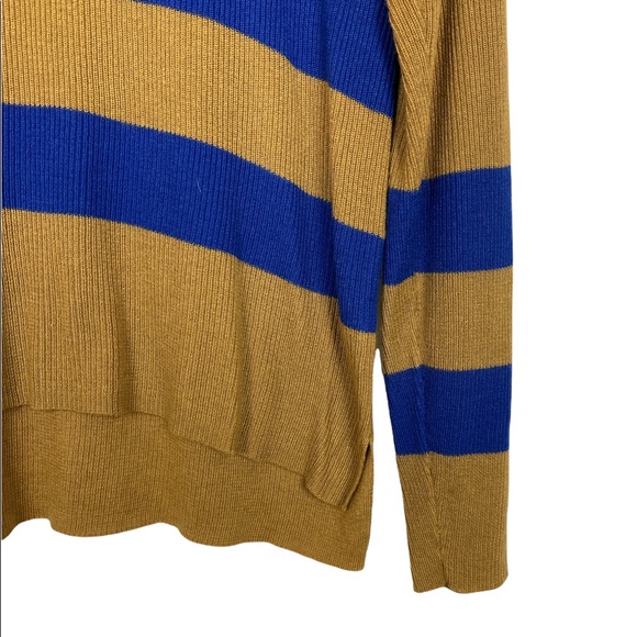 BP Varsity Sweater Golden Brown and Blue Striped Size XS - Picture 4 of 6